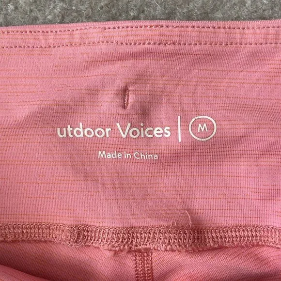 Outdoor Voices Leggings Womens Medium Pink Cropped 24" Inseam Active Workout - Picture 4 of 11
